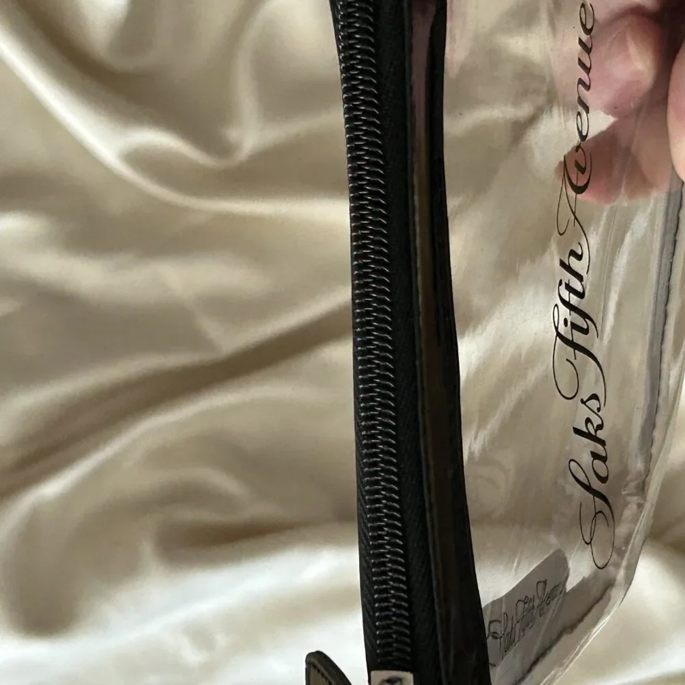 Saks Fifth Avenue - Plastic Clear Make-Up Bag - Brand New